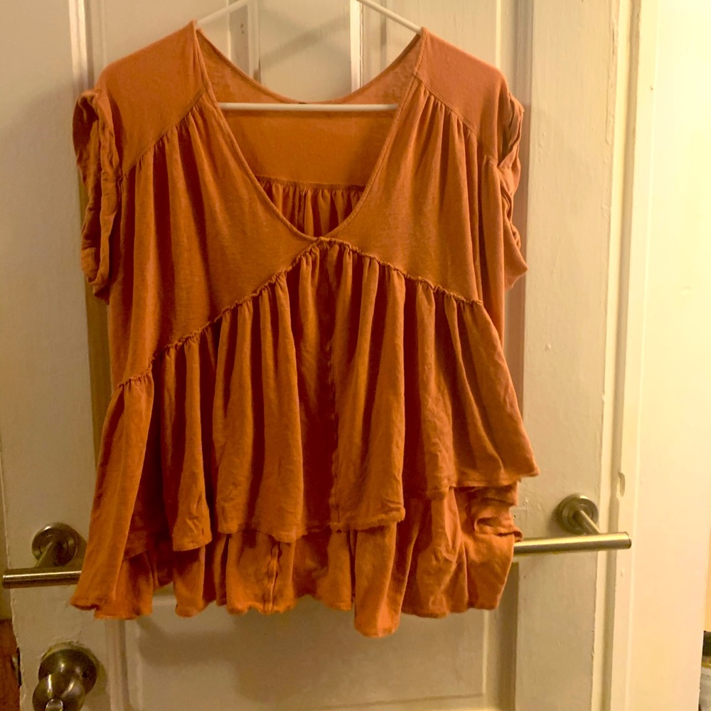 Free people pink flowy shirt